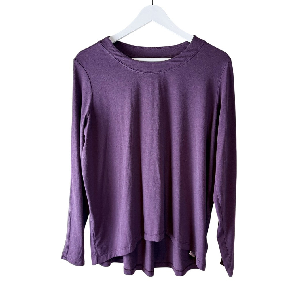 Athleta Purple Long Sleeve Top Tunic High Low Hem Casual Athleisure Womens